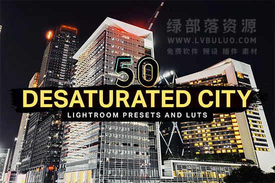 50个赛博朋克城市夜景低饱和视频图片调色预设 50 Desaturated City Lightroom Preset