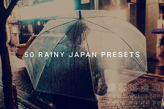 50个日系风格雨夜街头灯光哑光视频图片调色预设 50 Rainy Japan Lightroom Presets