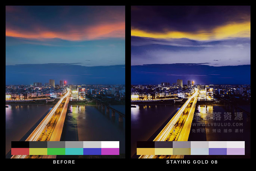 50个城市夜景紫罗兰色调赛博朋克视频图片调色预设 50 Violet Lightroom Presets and LUTs