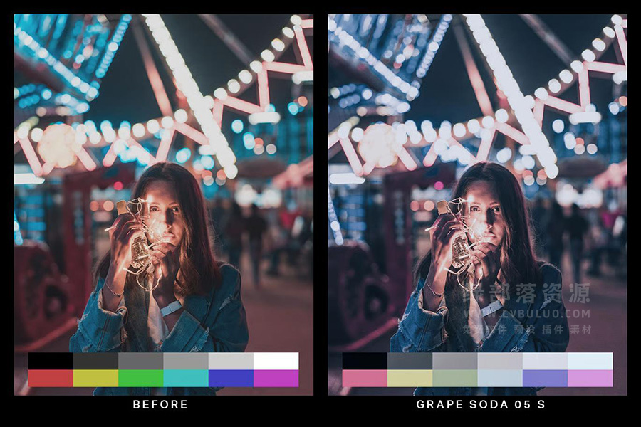 50个城市夜景紫罗兰色调赛博朋克视频图片调色预设 50 Violet Lightroom Presets and LUTs