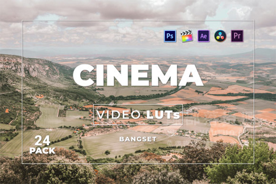 短视频Vlog电影感专业色彩视频图片调色预设第24款 Bangset Cinema Video LUTs Pack 24