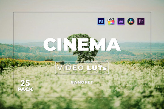 短视频Vlog电影感专业色彩视频图片调色预设第25款 Bangset Cinema Video LUTs Pack 25