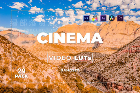 短视频Vlog电影感专业色彩视频图片调色预设第29款 Bangset Cinema Video LUTs Pack 29