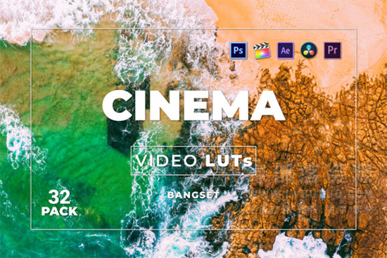 短视频Vlog电影感专业色彩视频图片调色预设第32款 Bangset Cinema Video LUTs Pack 32