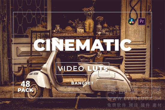 第48款短视频Vlog电影感色彩视频图片调色预设包 Bangset Cinematic Pack 48 Video LUTs
