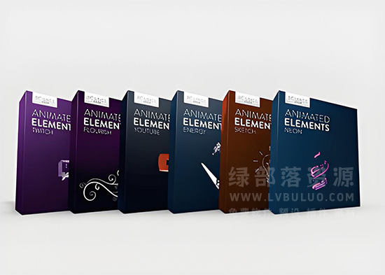 6K视频素材-600个霓虹灯线条手绘卡通发光能量图形动画效果 Bounce Color – Animated Elements Bundle