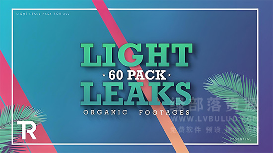 视频素材-60个漂亮彩色镜头光晕炫光动画效果 Light Leaks