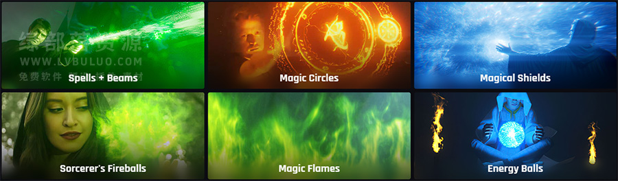 4K视频素材-776个魔术水晶力量电流传送门冲击波等等特效 Production Crate – Magic Powers 4K