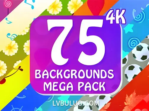 4K视频素材-75个图形平铺循环滚动背景动画 Backgrounds Mega Pack