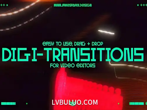 4K视频素材-50个故障闪烁酷炫炫光风格转场动画 Design Digi-Transitions