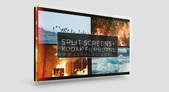 4K视频素材-柯达胶片分屏+胶片灼烧复古效果 Film Split Screens + Kodak Film Burns