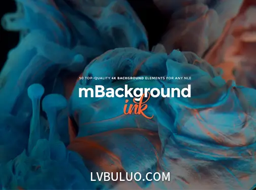 4K视频素材-50个彩色水墨烟雾溶解流体特写特效合成动画 mBackground Ink
