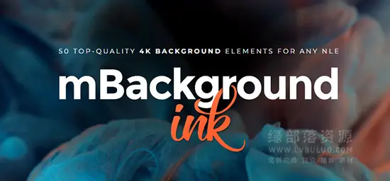 4K视频素材-50个彩色水墨烟雾溶解流体特写特效合成动画 mBackground Ink