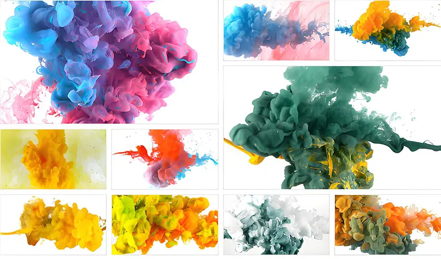 4K视频素材-50个彩色水墨烟雾溶解流体特写特效合成动画 mBackground Ink