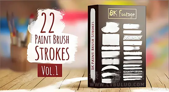 8K视频素材-22组笔刷毛笔刷油漆路径涂抹动画效果 Paint Brush Strokes