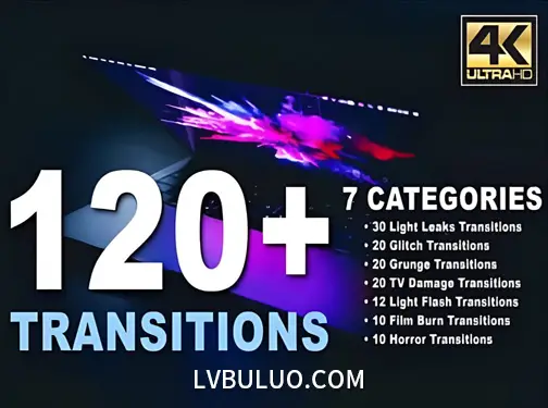 122个镜头光效污渍闪光故障胶片转场过渡视频素材 Transitions