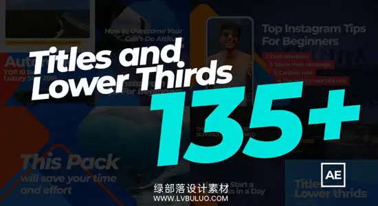 AE模板 135个社交媒体标题动画文字字幕条排版设计 135 Social Media Titles for Business