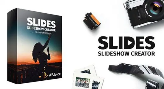AE/PR模板 250个复古老电影胶片边框幻灯片展示动画 AEJuice – Slides：Vintage Collection