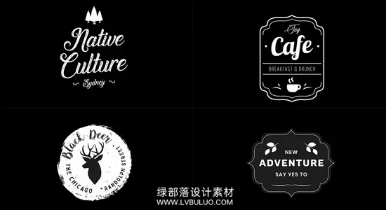 AE模板 25个复古怀旧徽章图标印章标志文字标题动画 Business Vintage Badges