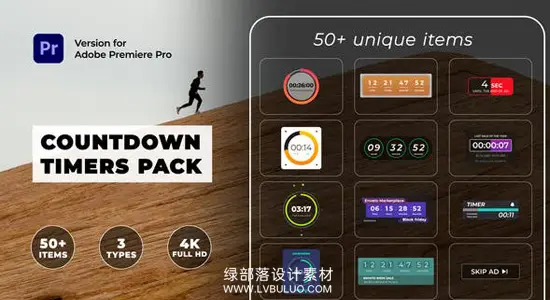 PR模板 50组数字倒计时动画现代可视化时间图形设计 Countdown Timers Pack