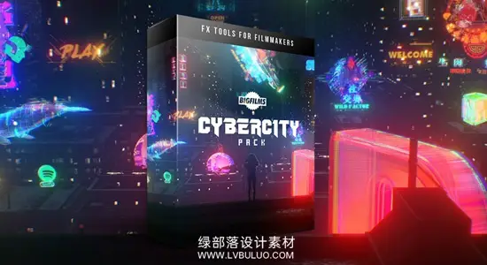 4K视频素材 251个赛博朋克发光图形未来科技特效合成动画 Cybercity Pack