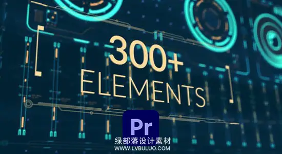 PR模板 300个科技感UI动画界面图形元素素材包 Fusion HUD Pack