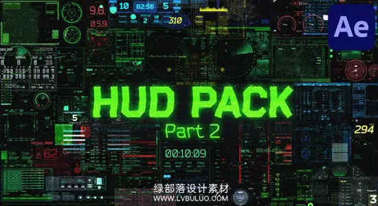 AE模板 128组HUD未来科技感UI界面动画元素 HUD Pack 1/2/3三个版本