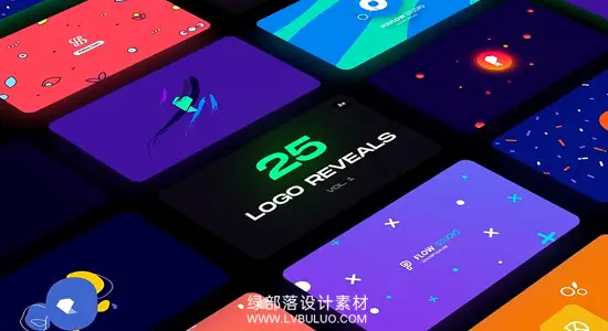 AE模板 25个简约图形LOGO文字标志徽标展示动画 Logo Reveal Bundle