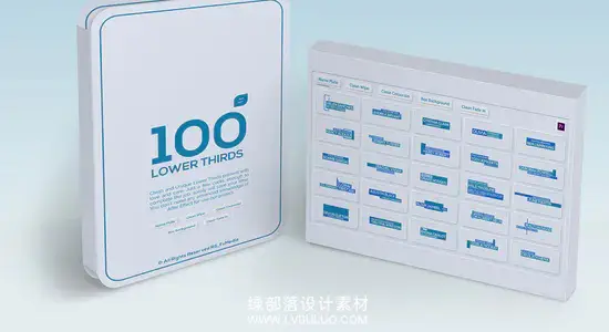 AE/PR模板 100个极简干净独特字幕条标题标签姓名板动画 Lower Thirds Suits