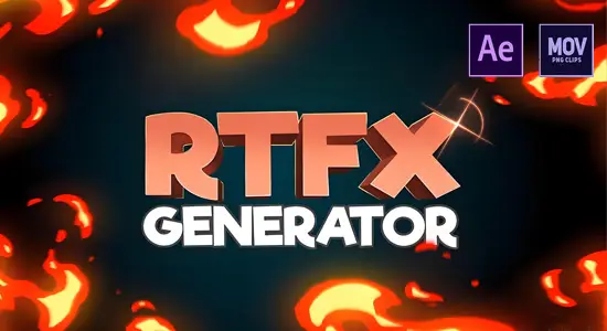 AE脚本 1850种手绘动漫MG动画包雷电能量爆炸火焰烟雾流体元素 RTFX