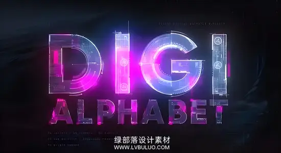 AE模板 赛博朋克字母数字动画包科幻风格文字工具包 Techno Digital Animated Alphabet