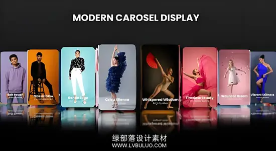 PR模板 动感3D卡片轮播展示动画时尚旋转品牌形象宣传 Modern Carousel Display | Sleek Carousel Showcase | Trendy Frame Rotation