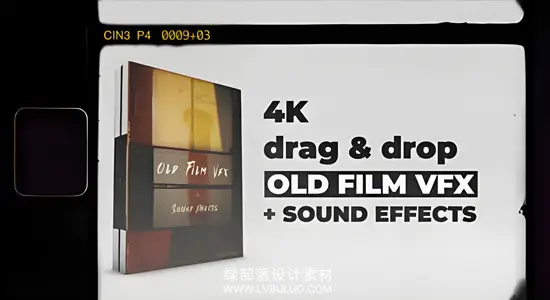 4K视频素材 70组复古老电影遮罩叠加动画胶片灼烧闪烁颗粒附带音效 Vintage Film VFX+SFX