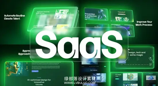 AE模板 潮流AI产品展示SaaS平台官网业务宣传动画 Ai SaaS Promo