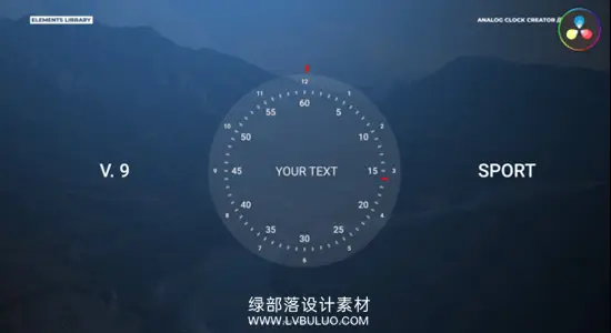 达芬奇预设 9个简约时尚时钟钟表动画预设包 Analog Clock Creator
