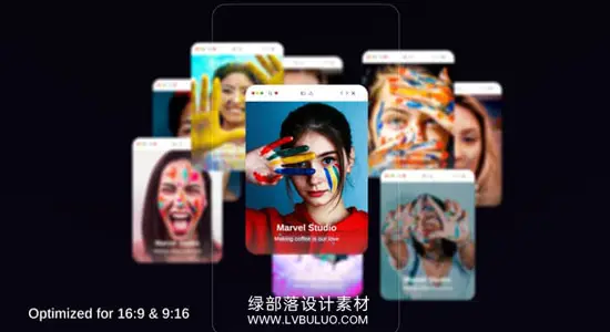 PR模板 3D卡片滑动轮播动态相册幻灯片切换动画 Carousel for Profile Card, Card Presentation and social media with 3D Rotation