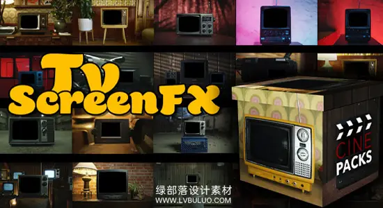 4K视频素材 100个复古CRT电视边框动画屏幕外框场景合成特效 Cinepacks – TV Screen FX