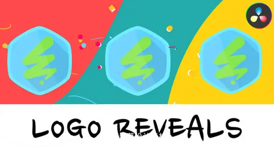 达芬奇模板 多彩LOGO展示包时尚品牌标志动画预设 Colorful Logo Reveal Pack