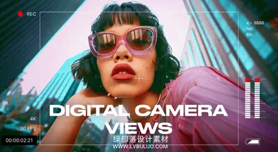 达芬奇预设 5款数码相机无人机对焦取景器视图动画包 Digital Camera Views