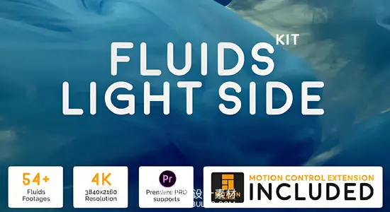 4K视频素材 55个彩色水墨流体动画明亮慢动作特效 Fluids Light Side Kit