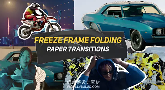 PR模板 创意定格折纸视频转场效果特效 Freeze Frame Folding Paper Transitions