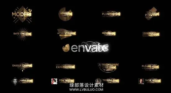 AE模板 奢华金色粒子飘散优雅尊贵文字标题动画 Golden Titles V.5