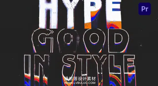 PR模板 复古垃圾破损纹理文字图形色彩流淌动画 Grunge Text Typography