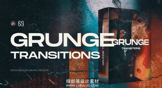 AE模板 破旧粗糙碎片网点复古闪光胶片纹理视频转场动画 Grunge Transitions