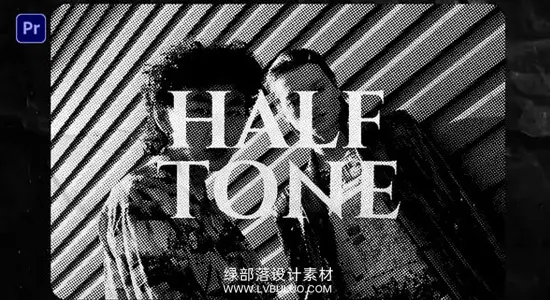 PR模板 复古半色调纹理特效老旧印刷风格视频动画 Halftone Effect
