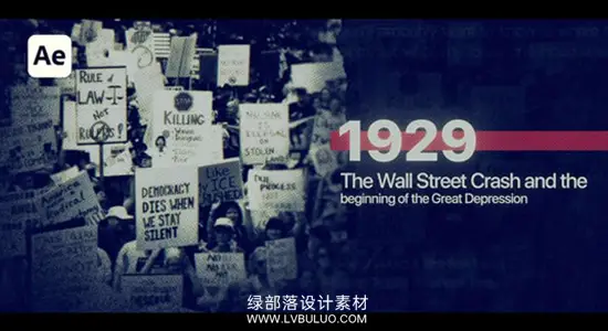 AE模板 复古历史档案风格科教纪录片时间线演示幻灯片动画 History Slideshow