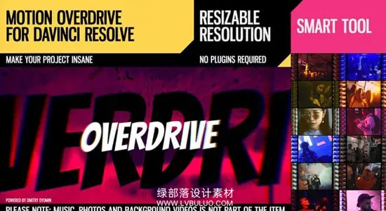 达芬奇预设 潮流嘻哈摇滚音乐节奏快速定格动画 Motion Overdrive for DaVinci Resolve