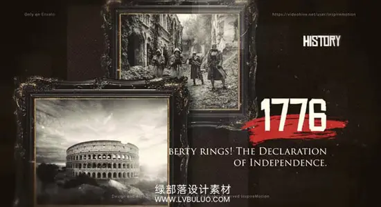 PR模板 历史纪录片时间轴复古画卷幻灯片动画 Motivational History Timeline Slideshow