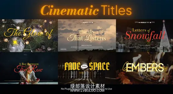 AE模板 6款时尚电影片头封面海报标题排版动画 Movie Title Cinematic