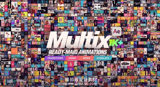 AE模板 1000个多画面网格组合视频分屏过渡转场预设 Multix MultiScreen Elements Pack